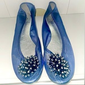 Vintage💙Blue flats mesh flats summer flats date night flats beaded flats